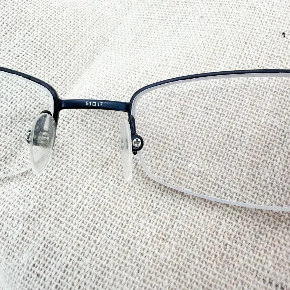 Elizabeth Arden Semi Rimless Rectangle Eyeglasses Blue Floral 51□17 Office EUC